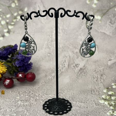 Серебряные серьги Карамель